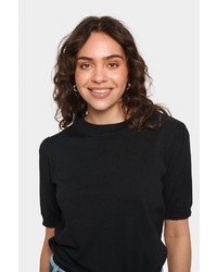 schwarzer Kurzarmpullover von Saint Tropez