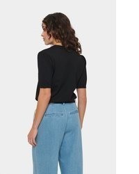 schwarzer Kurzarmpullover von Saint Tropez