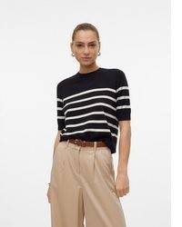 schwarzer Kurzarmpullover von Vero Moda