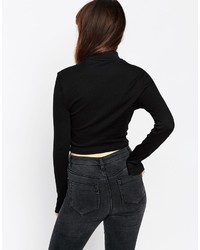 schwarzer kurzer Pullover von Asos
