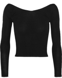 schwarzer kurzer Pullover