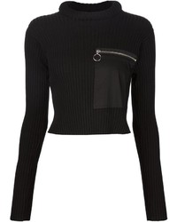 schwarzer kurzer Pullover von MM6 MAISON MARGIELA