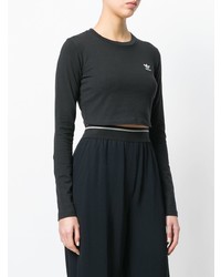 schwarzer kurzer Pullover von adidas