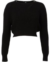 schwarzer kurzer Pullover von Yang Li