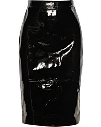 schwarzer Leder Bleistiftrock von Givenchy