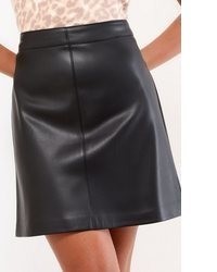 schwarzer Leder Minirock von Lipsy