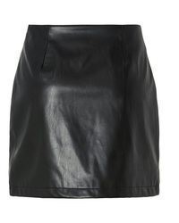schwarzer Leder Minirock von Pieces