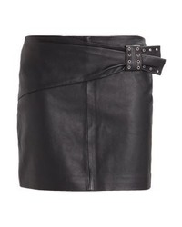 schwarzer Leder Minirock von Set