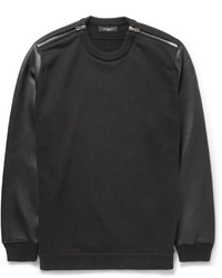 schwarzer Leder Pullover mit einem Rundhalsausschnitt von Givenchy