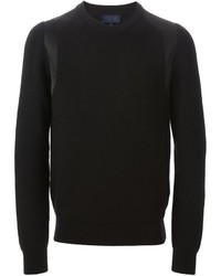 schwarzer Leder Pullover mit einem Rundhalsausschnitt von Lanvin