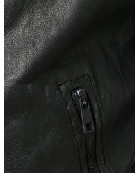schwarzer Leder Pullover mit einem Rundhalsausschnitt von Giorgio Brato