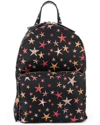 schwarzer Leder Rucksack mit Sternenmuster von RED Valentino