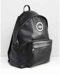 schwarzer Leder Rucksack von Hype