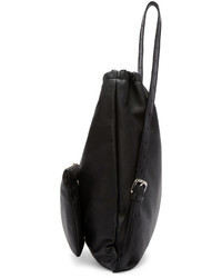 schwarzer Leder Rucksack von MM6 MAISON MARGIELA