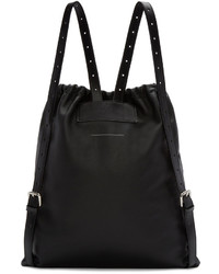 schwarzer Leder Rucksack von MM6 MAISON MARGIELA