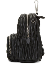 schwarzer Leder Rucksack von Miu Miu