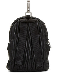 schwarzer Leder Rucksack von Miu Miu