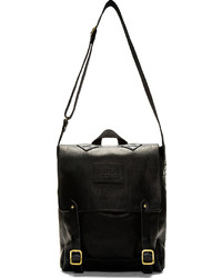 schwarzer Leder Rucksack von Junya Watanabe