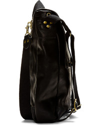 schwarzer Leder Rucksack von Junya Watanabe