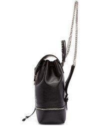 schwarzer Leder Rucksack von Alexander McQueen