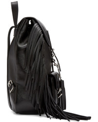 schwarzer Leder Rucksack von Saint Laurent