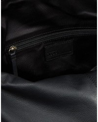 schwarzer Leder Rucksack von Asos