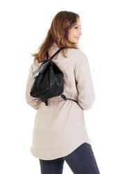 schwarzer Leder Rucksack von Bruno Banani