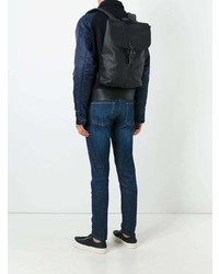 schwarzer Leder Rucksack von Eastpak