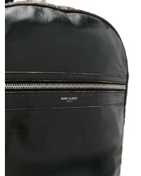 schwarzer Leder Rucksack von Saint Laurent