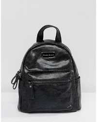 schwarzer Leder Rucksack von Claudia Canova