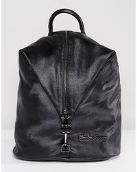 schwarzer Leder Rucksack von Claudia Canova