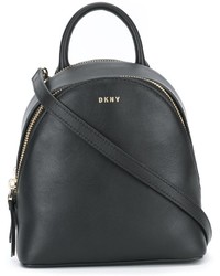 schwarzer Leder Rucksack von DKNY