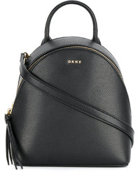 schwarzer Leder Rucksack von Donna Karan