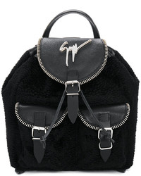 schwarzer Leder Rucksack von Giuseppe Zanotti Design
