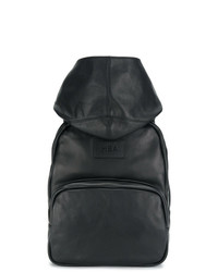 schwarzer Leder Rucksack von Hood by Air