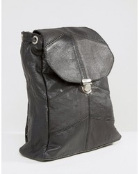 schwarzer Leder Rucksack von Reclaimed Vintage