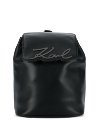 schwarzer Leder Rucksack von Karl Lagerfeld