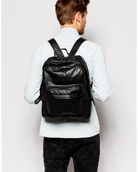 schwarzer Leder Rucksack von Reclaimed Vintage