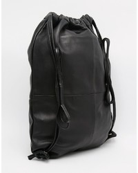 schwarzer Leder Rucksack von SANDQVIST