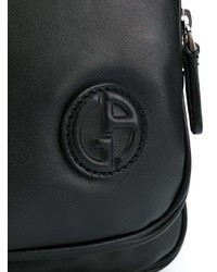 schwarzer Leder Rucksack von Giorgio Armani
