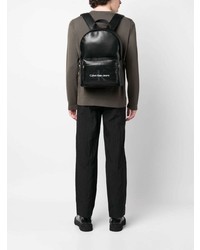 schwarzer Leder Rucksack von Calvin Klein Jeans