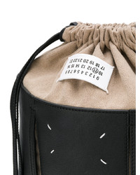 schwarzer Leder Rucksack von Maison Margiela