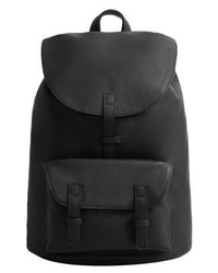 schwarzer Leder Rucksack von Mango