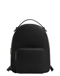schwarzer Leder Rucksack von Mango