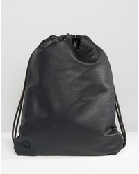 schwarzer Leder Rucksack von Mi-Pac