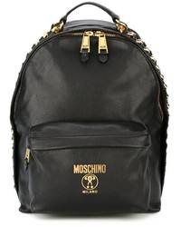 schwarzer Leder Rucksack von Moschino