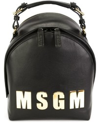 schwarzer Leder Rucksack von MSGM