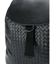 schwarzer Leder Rucksack von Bottega Veneta