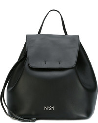 schwarzer Leder Rucksack von No.21