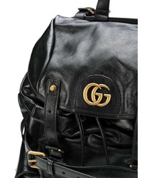 schwarzer Leder Rucksack von Gucci